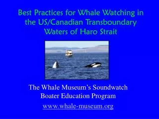 Best Practices for Whale Watching in the US/Canadian Transboundary Waters of Haro Strait