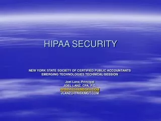 HIPAA SECURITY