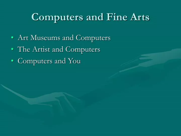 computers and fine arts