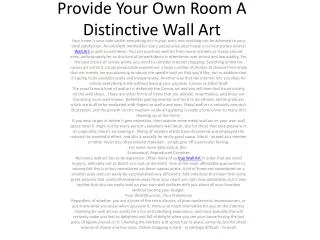 Provide Your Own Room A Distinctive Wall Art