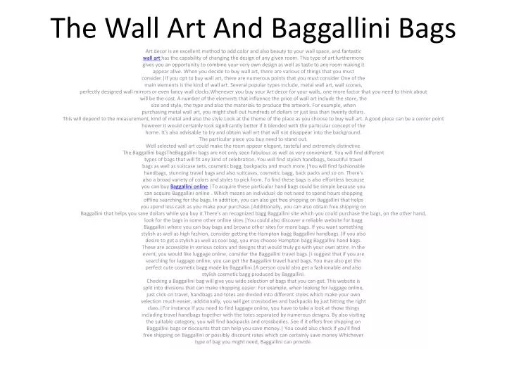 the wall art and baggallini bags
