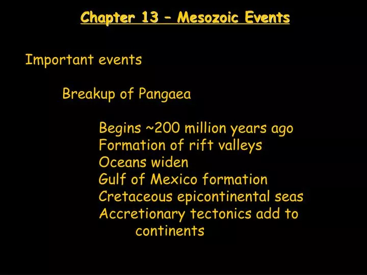 chapter 13 mesozoic events