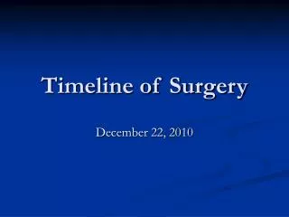 Timeline of Surgery