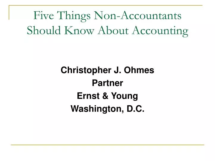 five things non accountants should know about accounting
