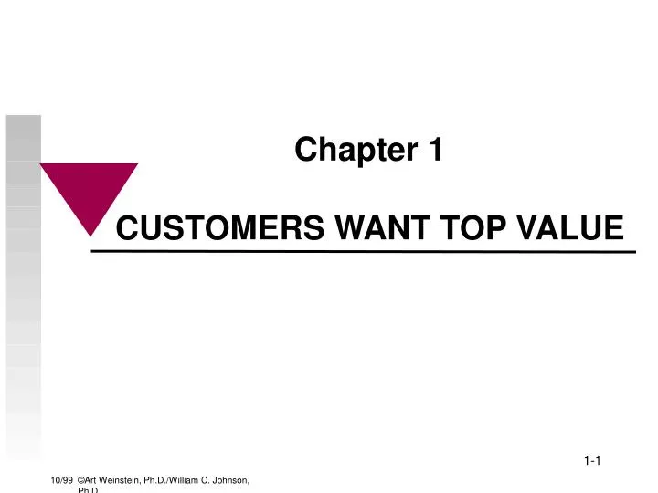 chapter 1 customers want top value