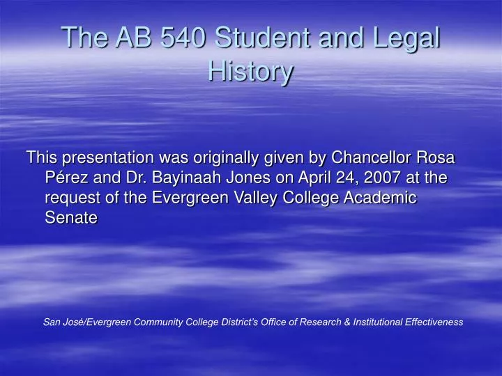 the ab 540 student and legal history