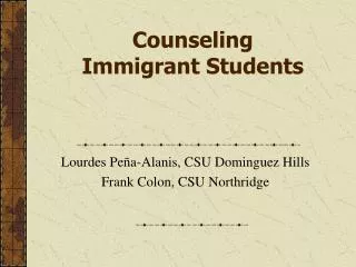Counseling Immigrant Students