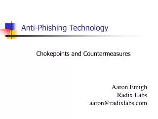 Anti-Phishing Technology