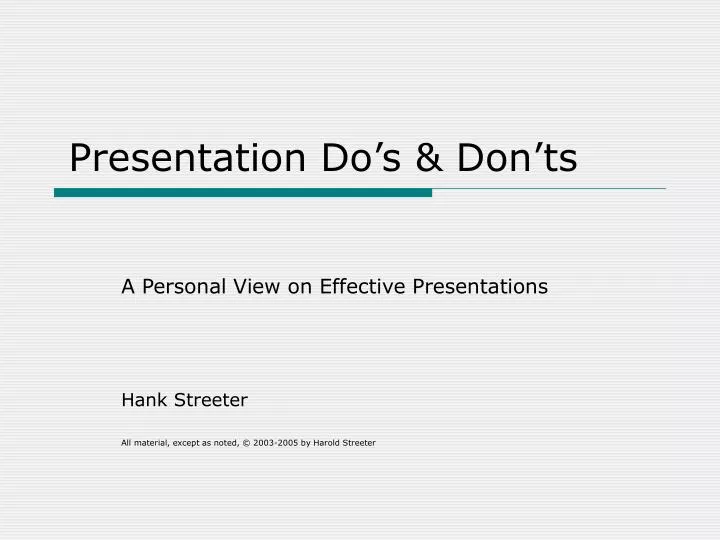 presentation do s don ts