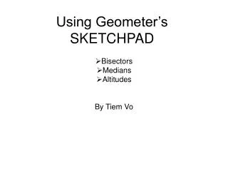 Using Geometer’s SKETCHPAD