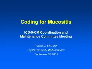 Coding for Mucositis