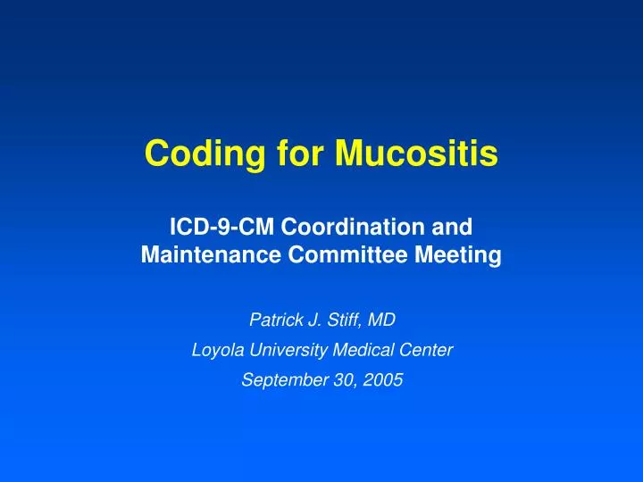 coding for mucositis