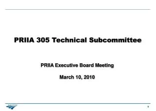 PRIIA 305 Technical Subcommittee