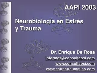 Neurobiología en Estrés y Trauma