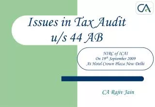 Issues in Tax Audit u/s 44 AB