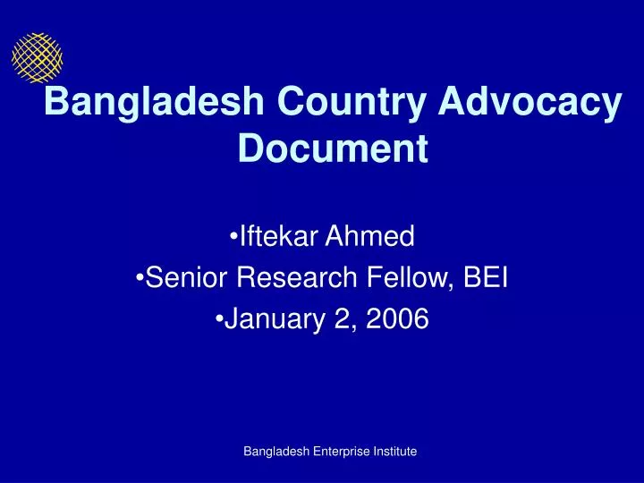 bangladesh country advocacy document