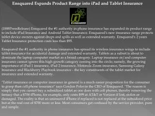 Ensquared Expands Product Range into iPad and Tablet Insuran