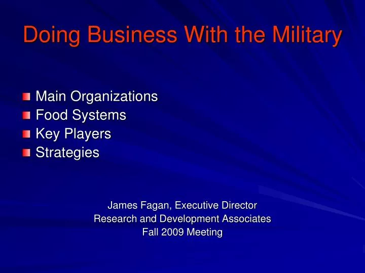 doing business with the military