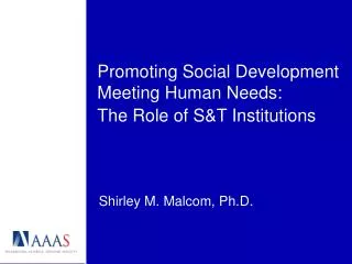 Promoting Social Development Meeting Human Needs: