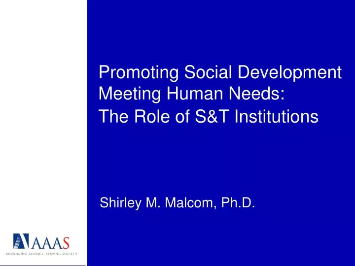 promoting social development meeting human needs