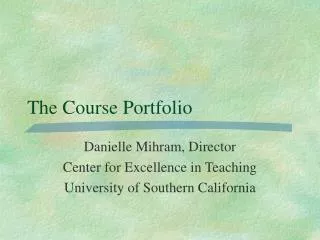 The Course Portfolio