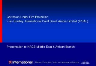 Presentation to NACE Middle East &amp; African Branch