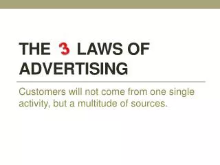 The Three Laws of Advertising