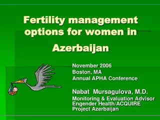 Fertility management options for women in Azerbaijan