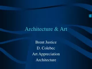 Architecture &amp; Art