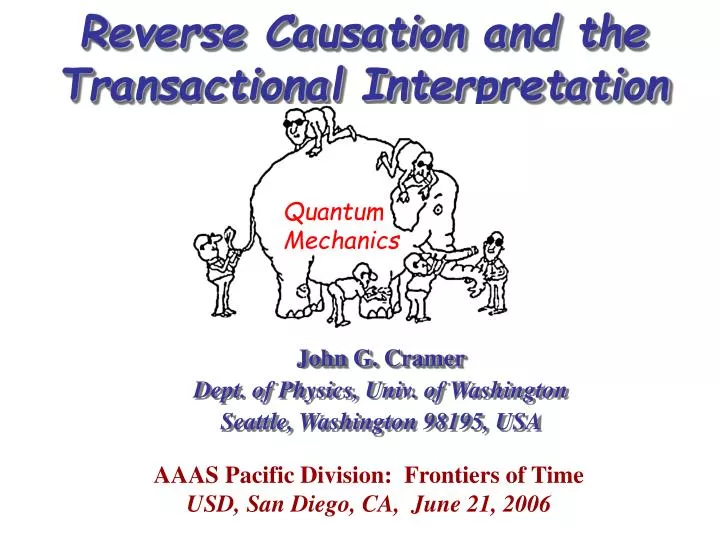 reverse causation and the transactional interpretation