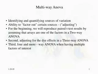 Multi-way Anova