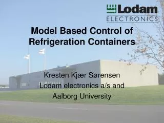 Model Based Control of Refrigeration Containers