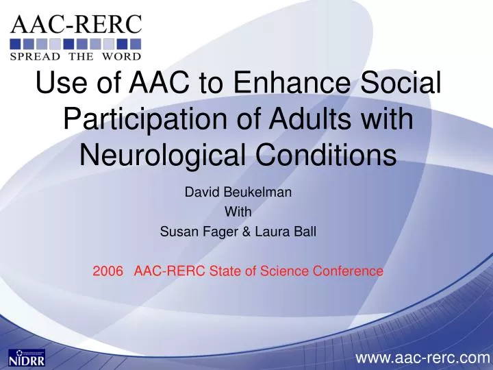 use of aac to enhance social participation of adults with neurological conditions