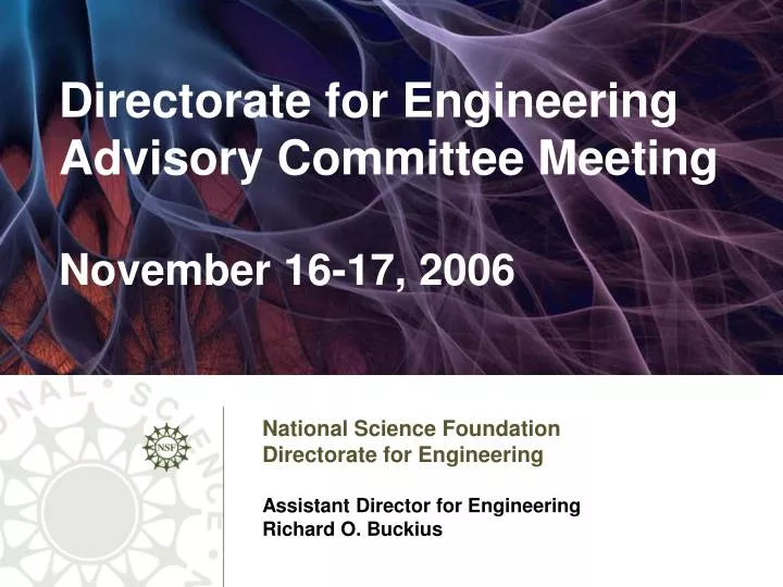 directorate for engineering advisory committee meeting november 16 17 2006