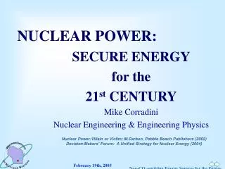 NUCLEAR POWER: