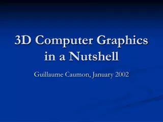 3D Computer Graphics in a Nutshell