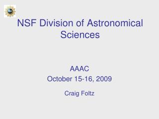NSF Division of Astronomical Sciences