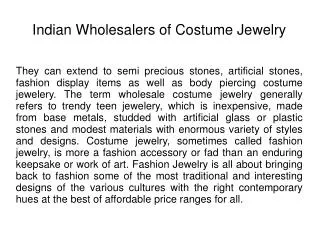 Indian Wholesalers of Costume Jewelry