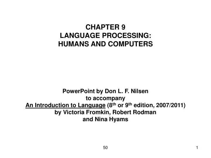 chapter 9 language processing humans and computers