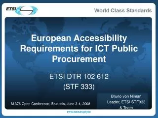 European Accessibility Requirements for ICT Public Procurement