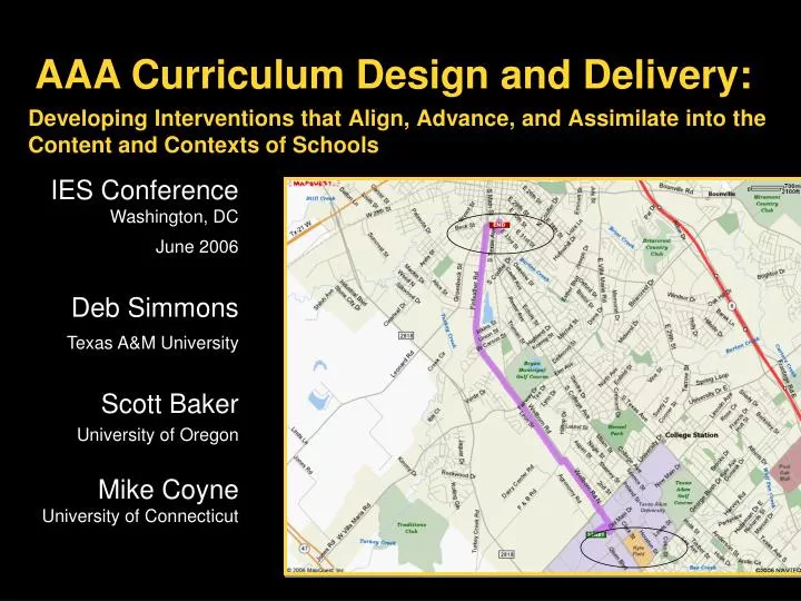aaa curriculum design and delivery