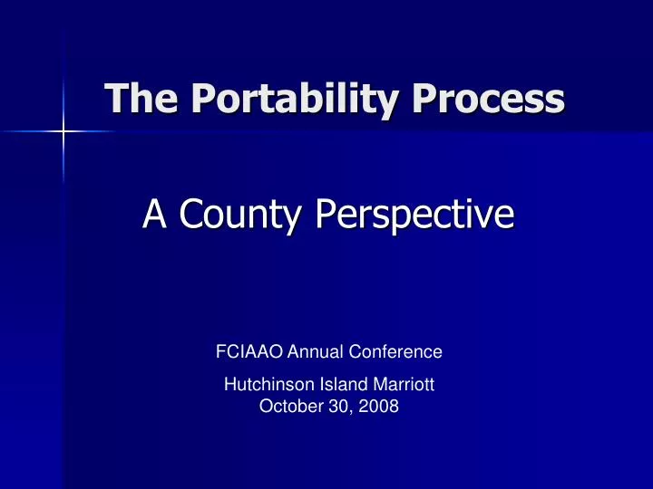 the portability process