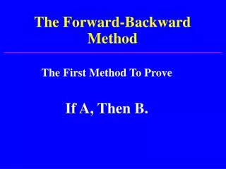 The Forward-Backward Method