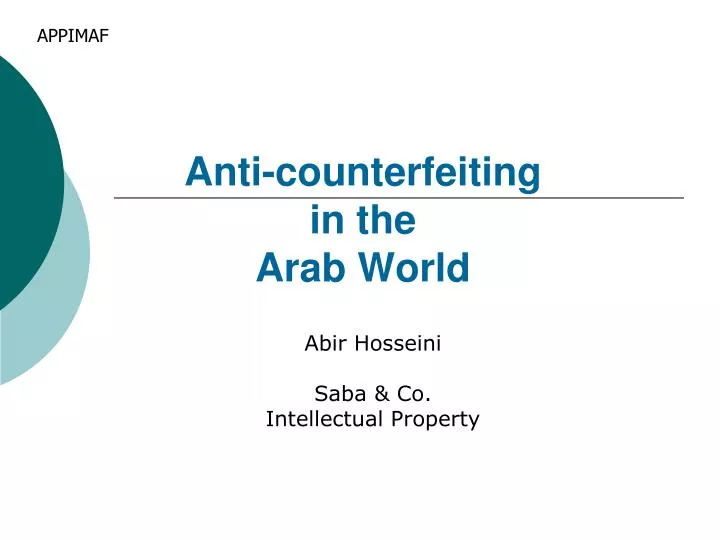 anti counterfeiting in the arab world