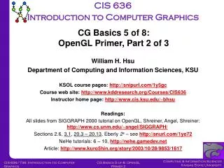 CIS 636 Introduction to Computer Graphics