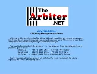 TheArbiter Officiating Management Software