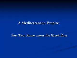 A Mediterranean Empire