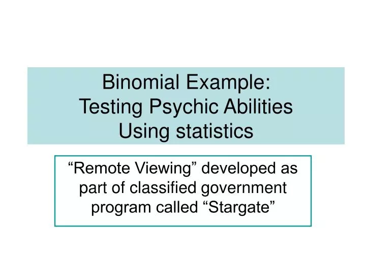 binomial example testing psychic abilities using statistics