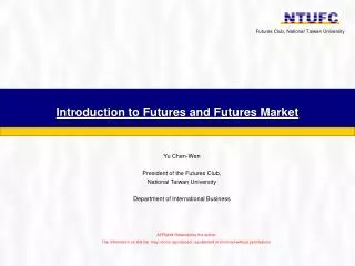 Introduction to Futures and Futures Market