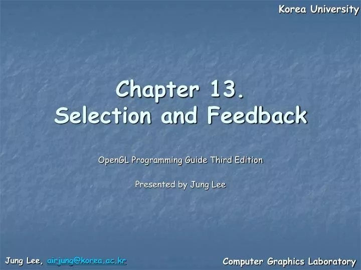 chapter 13 selection and feedback